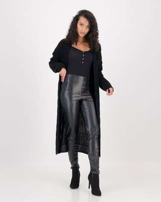 Brave Soul Organza Chunky Cardigan (Black)(M)