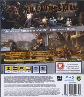 Bulletstorm (PlayStation 3, DVD-ROM)