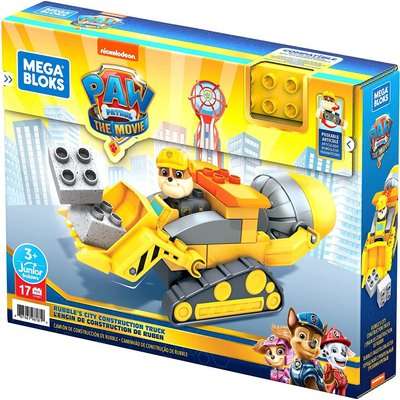 Mega Bloks PAW Patrol: The Movie - Rubble's City Construction Truck Set (17 Pieces)