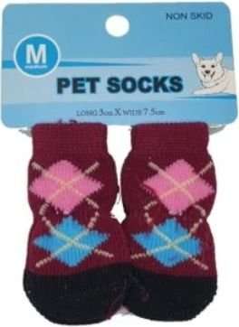 4APet Medium Non-Skid Pet Socks - Boy (Assorted Designs - Supplied May Vary)