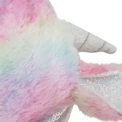 Fluffy Unicorn Midi Backpack (Pastel Rainbow)