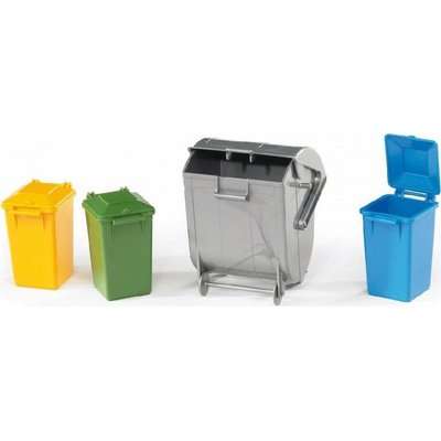 Bruder Accessories: Garbage Can Set  (3 Small / 1 Large) (1:16)