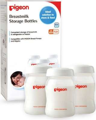 Pigeon 6119 3-Piece Milk Storage Bottle Set (with Sealing Discs)