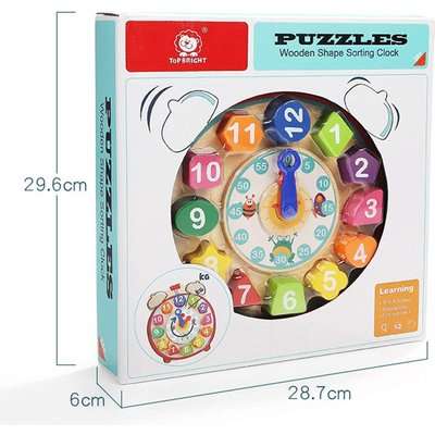 Top Bright Clock Puzzle with Blocks