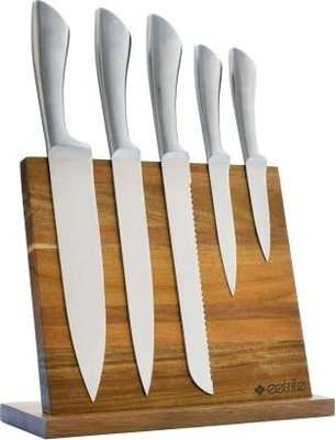 Eetrite 6 Piece Acacia Wood Magnetic Knife Block Set