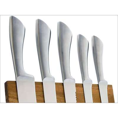 Eetrite 6 Piece Acacia Wood Magnetic Knife Block Set