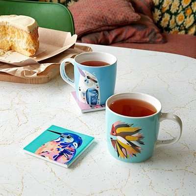 Maxwell & Williams Pete Cromer Ceramic Square Tile Coaster 9.5cm Sugar Glider