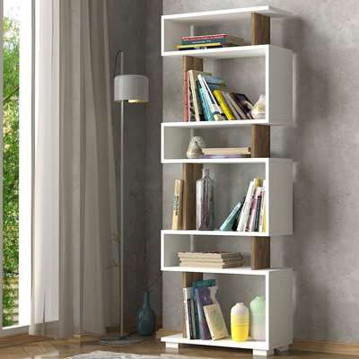 Homemark Armoire's Blok Bookcase (White and Walnut)