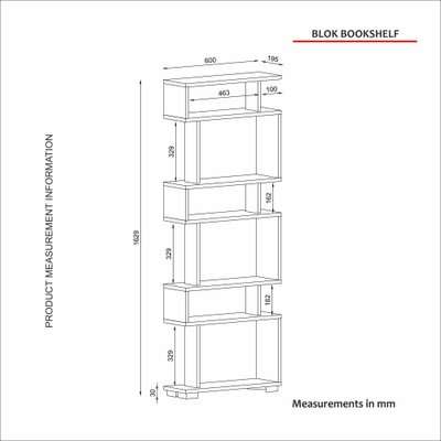 Homemark Armoire's Blok Bookcase (White and Walnut)