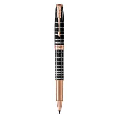 Parker Sonnet Fine Nib Rollerball Pen (Brown with Rose Gold Trim)(Black Ink) - Presented in a Gift B