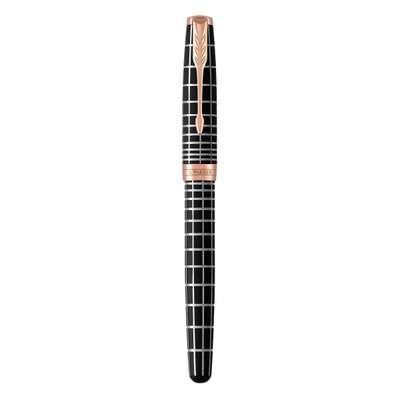 Parker Sonnet Fine Nib Rollerball Pen (Brown with Rose Gold Trim)(Black Ink) - Presented in a Gift B