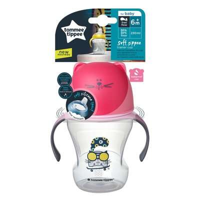 Tommee Tippee Soft Sippee Trainer Cup (Pink)(230ml)(6 Months +)