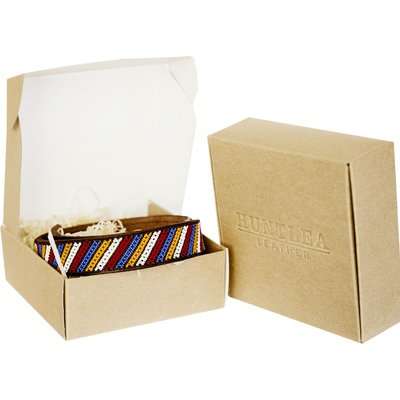 Huntlea Beaded Leather Collar - Stripe Design (Black Leather)