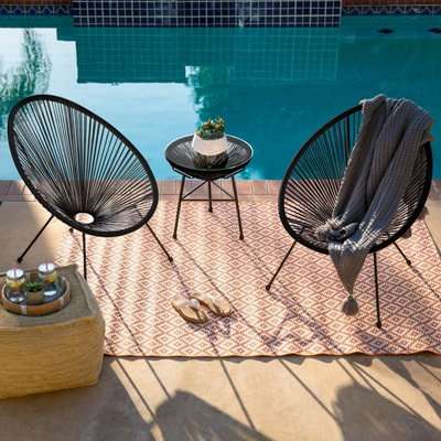 Fine Living Rope Coffee Table (Black)