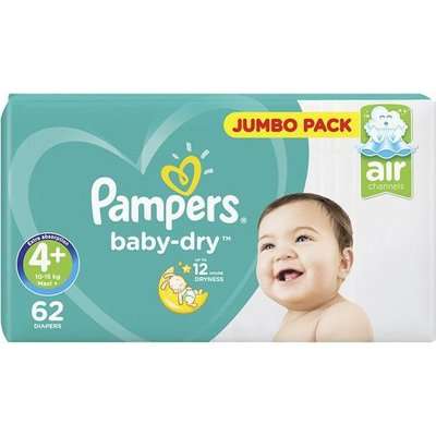 Pampers Active Baby (Size 4)(Maxi)(Plus Jumbo Pack 62s)(Twin Pack)