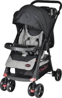Chelino Tazz 4-Wheeler Stroller (Black & Grey)