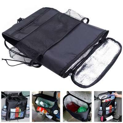 Car Back Seat Organizer with Drinks Cooler (Black)