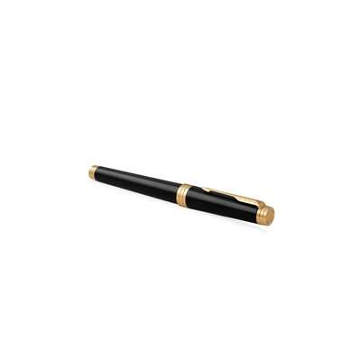 Parker Premier Fine Nib Fountain Pen (Deep Black Lacquer with Gold Trim)(Black Ink) - Presented in a