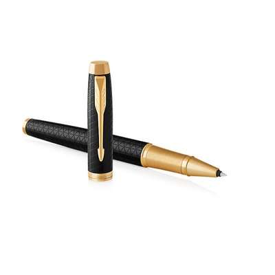 Parker IM Premium Fine Nib Rollerball Pen (Black with Gold Trim)(Black Ink) - Presented in a Gift Bo