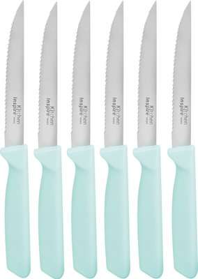 Kitchen Inspire 6-Piece Steak Knife Set (Blue)