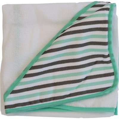 Snuggletime Supersoft Hooded Microfibre Towel (Teal Stripe)
