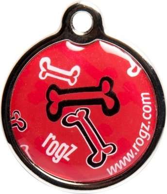 Rogz ID Tagz Large 31mm Metal Tag (Red Rogz Bone Design)