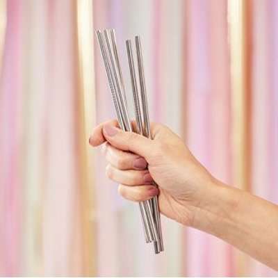 Mix It Up - Stainless Steel Straws (Silver)(5 Pack)