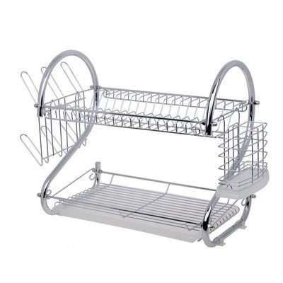 Fine Living - Double Layer Dish Rack (Chrome)