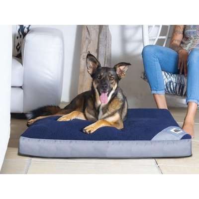 Rogz Lekka Pod Flat Rectangle Oxford Dog Bed (Grey/Navy)