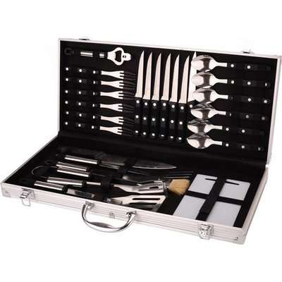 Oztrail Stainless Steel Cutlery & BBQ Set (26 Piece)