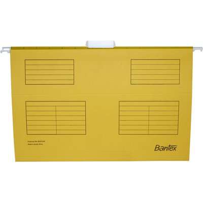 Bantex B3470 Suspension Files (Foolscap)(Yellow)(25 Pack)