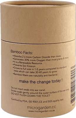 Microgarden Organic Cotton Bamboo Earbuds (100 buds)