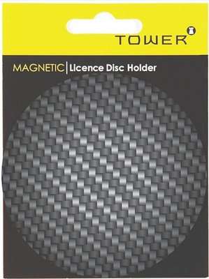 Tower Magnetic License Disc Holder - Carbon Fibre (90mm)