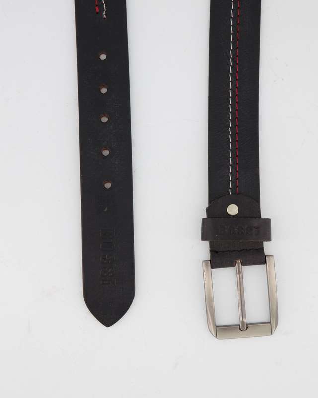 Bossi Stitched Leather Belt - Black (42)