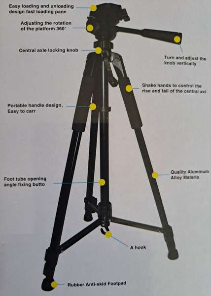 Adjustable Tripod Video Photo Foldable Non-Slip Camera Stand Q-T166