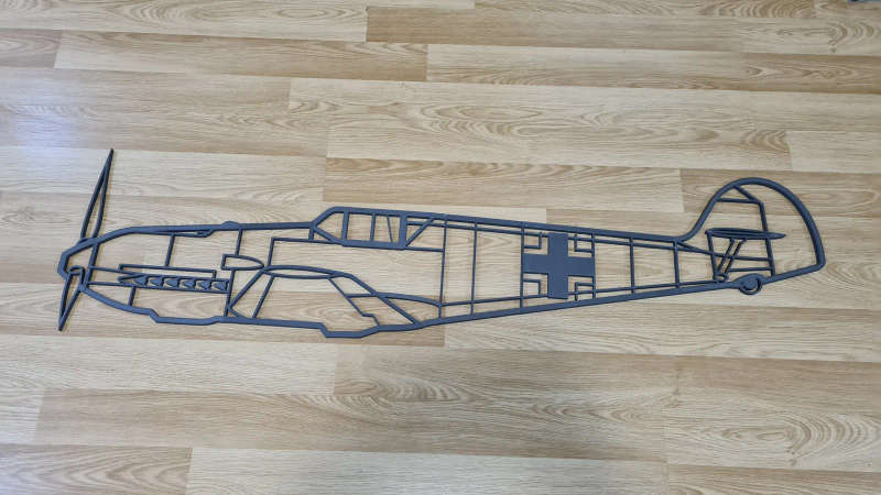 BF109 Aircraft Silhouette Wall Art - 3D Printed
