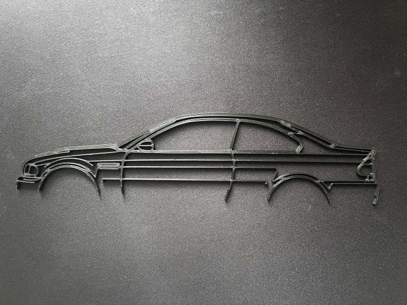 BMW E46 M3 Silhouette Wall Art - 3D Printed