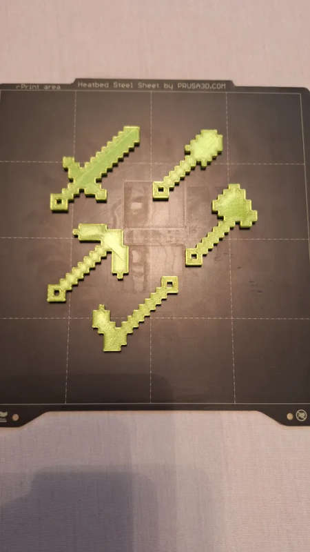 Minecraft Tools Keychain - 3D Printed