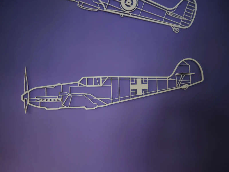 BF109 Aircraft Silhouette Wall Art - 3D Printed