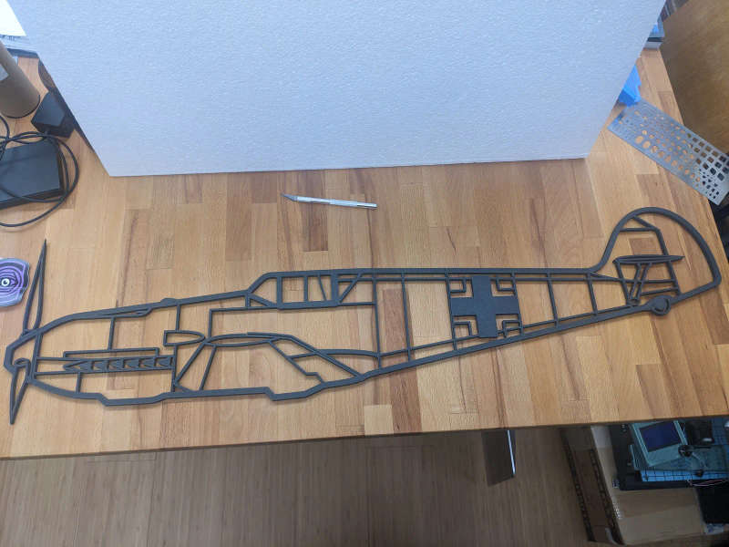 BF109 Aircraft Silhouette Wall Art - 3D Printed