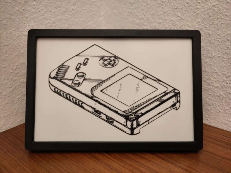 Game Boy Front Framed Patent Art - 3D Printed