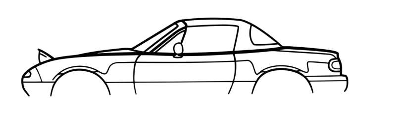 Mazda MX-5 NA Silhouette Wall Art - 3D Printed