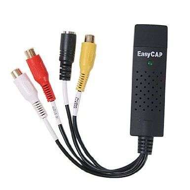 Easycap USB 2.0 Video TV DVD VHS Audio Capture Adapter-Supports Both PAL & NTSC Formats (Include Pro