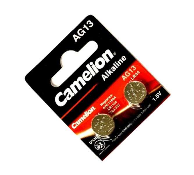 CAMELION AG13-BP2 DBK Coin Battery SOX 1.55V 180mA 11.6x5 2/Card