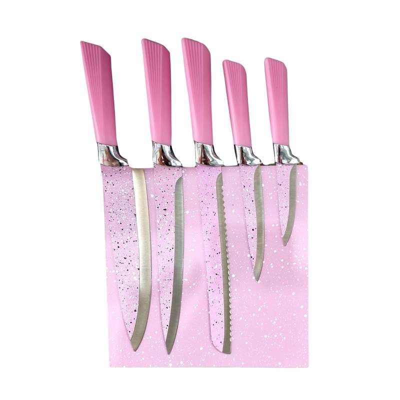 5 Piece Kitchen Knife Set with Mounting Block