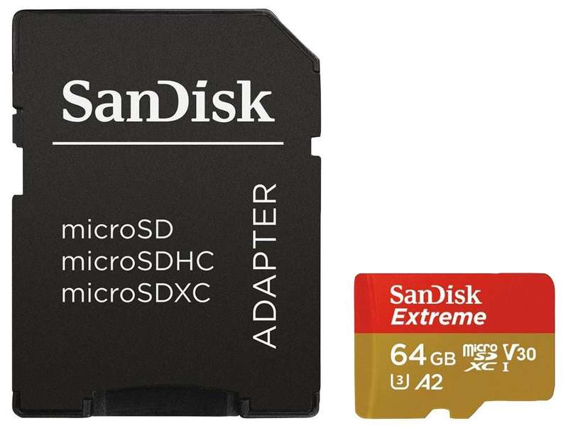 SanDisk (SDSQXA2-064G-GN6MA) Flash Memory Card, 64 GB, Sandisk Extreme