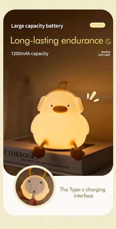 Enjoy Duck Rechargeable Dimmable Night Light Lamp with Timer