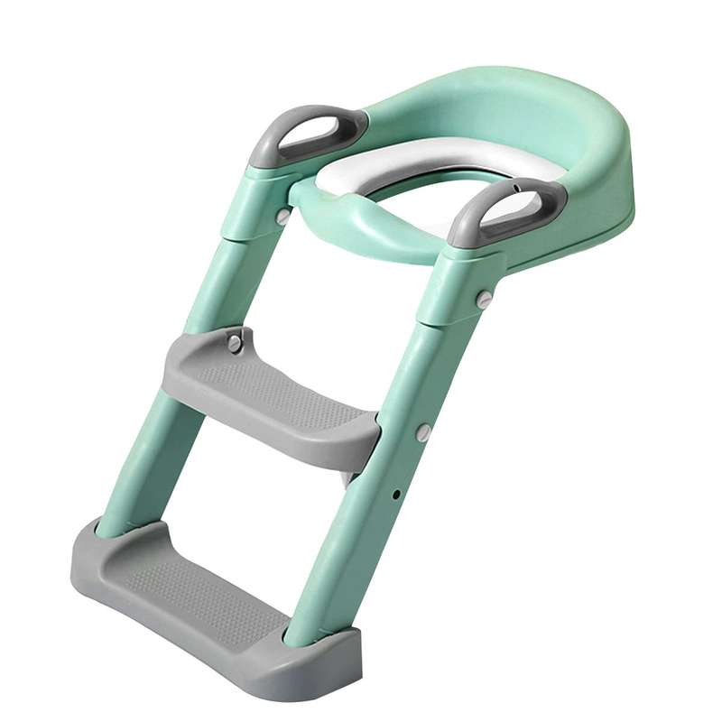 Foldable Children Potty Training  Toilet Seat Ladder Step With Soft  PU Pad