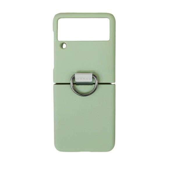 Ring Holder Silicone Protective Case for Samsung Z Flip 3 5G Black Blue Green
