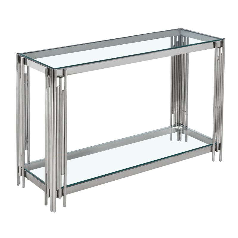 Acero Glass Top Console Table